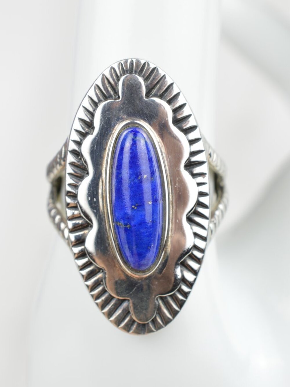 Sara Curley Navajo Sterling Silver Lapis Ring 9